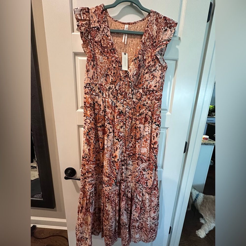 Anthropologie Floral Print Women's maxi Dress small. NWT